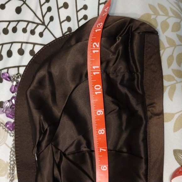 NWT Old Navy Brown Satin Clutch and Goodies - Picture 13 of 15